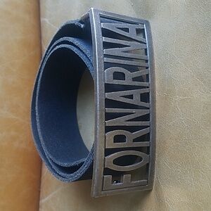 Vintage FORNARINA leather Belt W/ Big Buckle